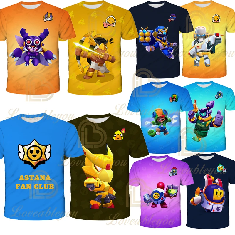 

Girls Kid T-shirt Boys 3D PRIMO MORTI Short Sleeve Summer T-shirt Crow Spike Leon Shelly Tshirt Kids Game Star Shirt Tops