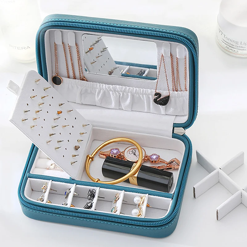 

Exquisite Luxury Jewelry Bag Travel Portable Jewelry Storage Box Leather Earrings Jewelry Storage Jewelry Box Case