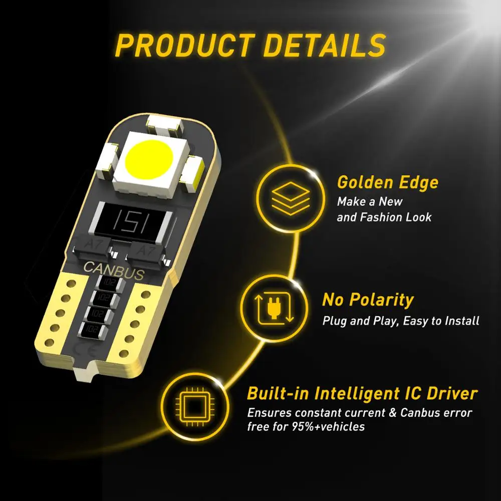 2X Canbus W5W T10 Светодиодная Лампа 194 2825 стояночный светильник для Nissan Qashqai Almera Juke Tiida