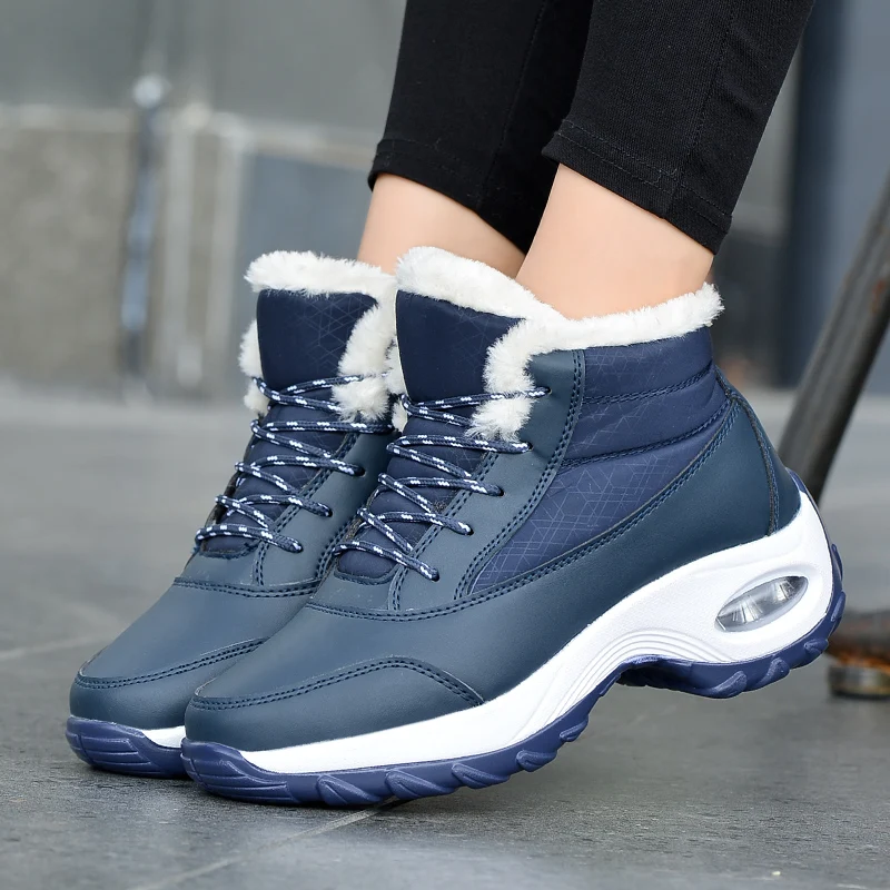 

Nine o'clock Winter Woman's Running Waterproof Shoes Outdoor Warm Lining Walking Snow Boots Anti-skid High-top Female Footwear