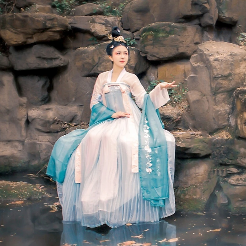 

Hanfu стиль полная грудь юбка костюм одежда полный лето супер фея женская одежда Китайский Ming капуста китайский хлопок