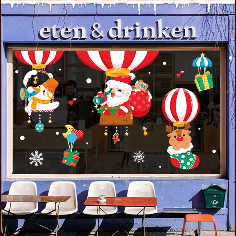 

New Santa Claus Deer Wall Window No Trace Stickers Christmas Decorations For Home Ornaments Xmas Gifts New Year