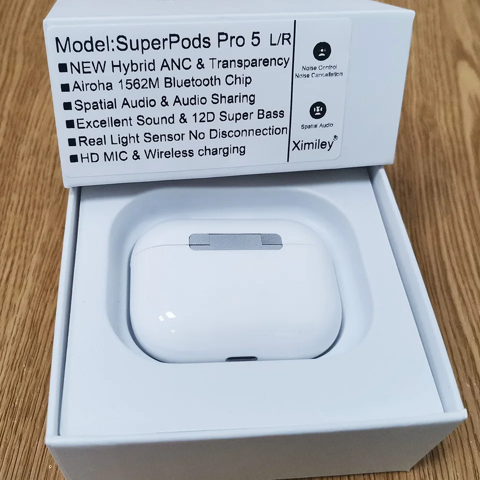 Беспроводные наушники SuperPods Pro 5 Airpro3 TWS ANC 45 дБ активное шумоподавление Bluetooth 2