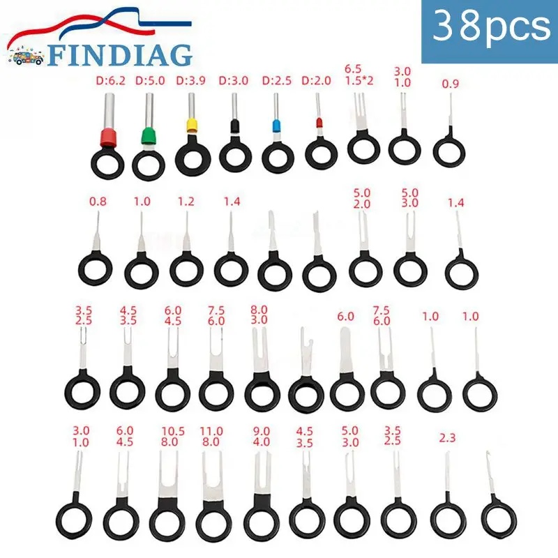 

38pcs Needle Retractor Car Terminals Assemble Disassemble Tool Accessories Kit Plug Terminal Removal Puller Extractor Car Wire