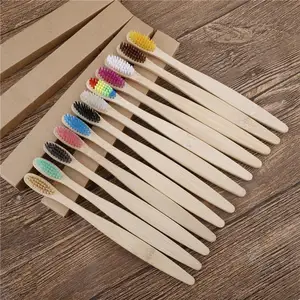 10 упаковок, мягкая Экологически чистая деревянная зубная щетка