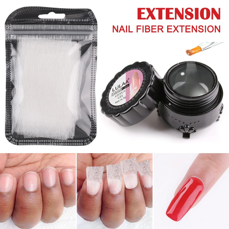 Nail Art нетканые шелковые гелевые наконечники набор для наращивания стекловолокна DIY Маникюрный аксессуар JIU55