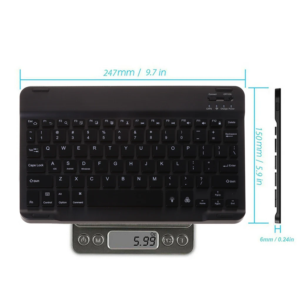 

Universal Rechargeable Wireless Bluetooth Keyboard with 7 Colors LED Backlight for iPad iPhone Laptop PC Tablet Smart Phones