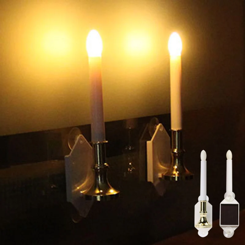 Новинка 2019 светильник в виде свечи на солнечных батареях теплый белый мерцающий