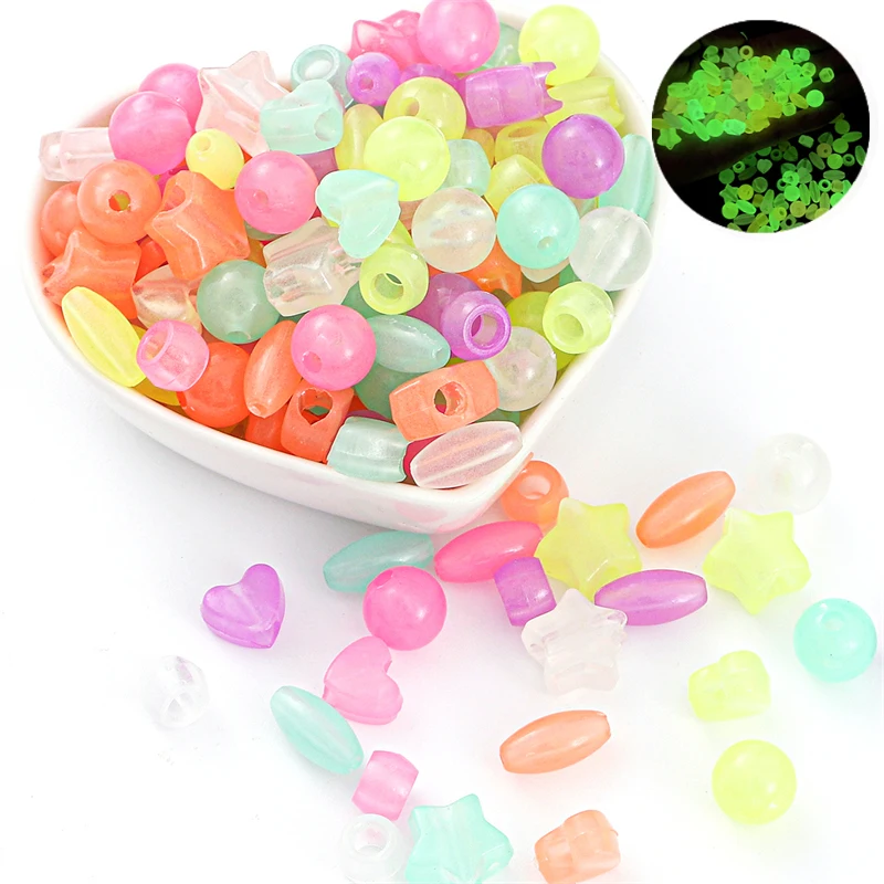 

Светящиеся бусины для рыбалки, бусины-разделители россыпью для вечерние НКИ и праздника, украшение «сделай сам», ожерелье, браслет