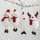 Маленький кулон Санта-Клаус, снеговик, плюшевый Ангел ручной работы, подвеска для девочки, украшение для рождественской елки, лось, рождественские украшения