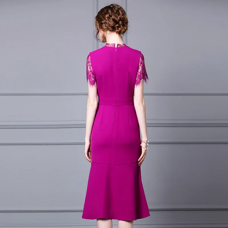 Платье женское коктейльное с V образным вырезом пикантное Тюлевое кружевное