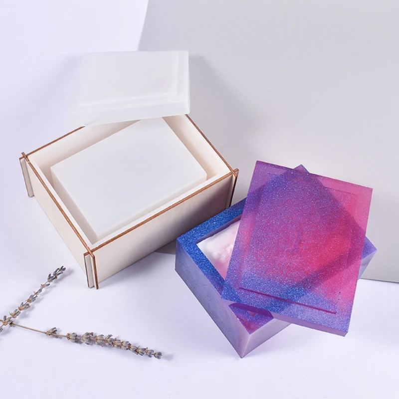 

Tissue Box Crystal Epoxy Resin Mold Jewelry Storage Napkin Holder Silicone Mould DIY Crafts Trinket Gift Case Tool