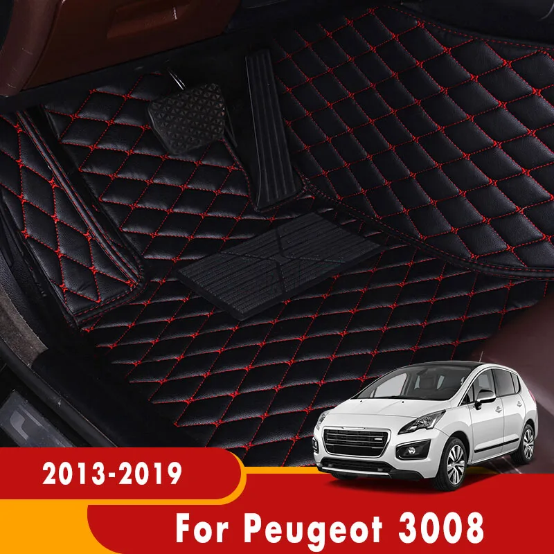 

Автомобильные 3d ковры, кожаный ковер, напольный коврик для Пежо 3008 2013 2014 2015 2016, искусственная кожа