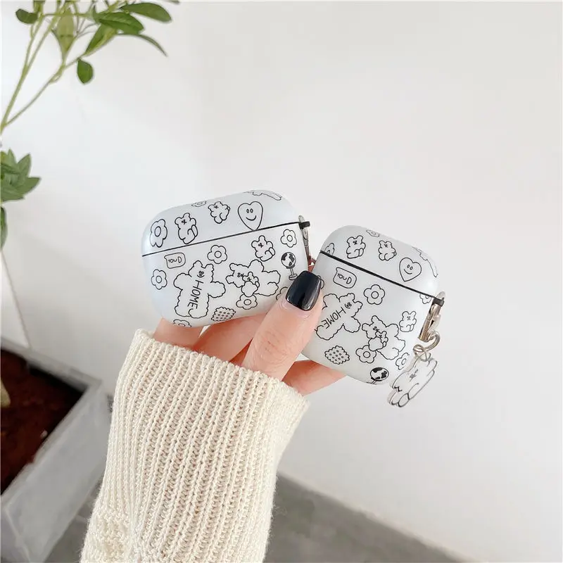 

Creative Cartoon Bear Pattern Case for AirPods 1 2 Protect Sleeve for AirPods Pro Wireless Bluetooth Headset Silicone Soft Shell