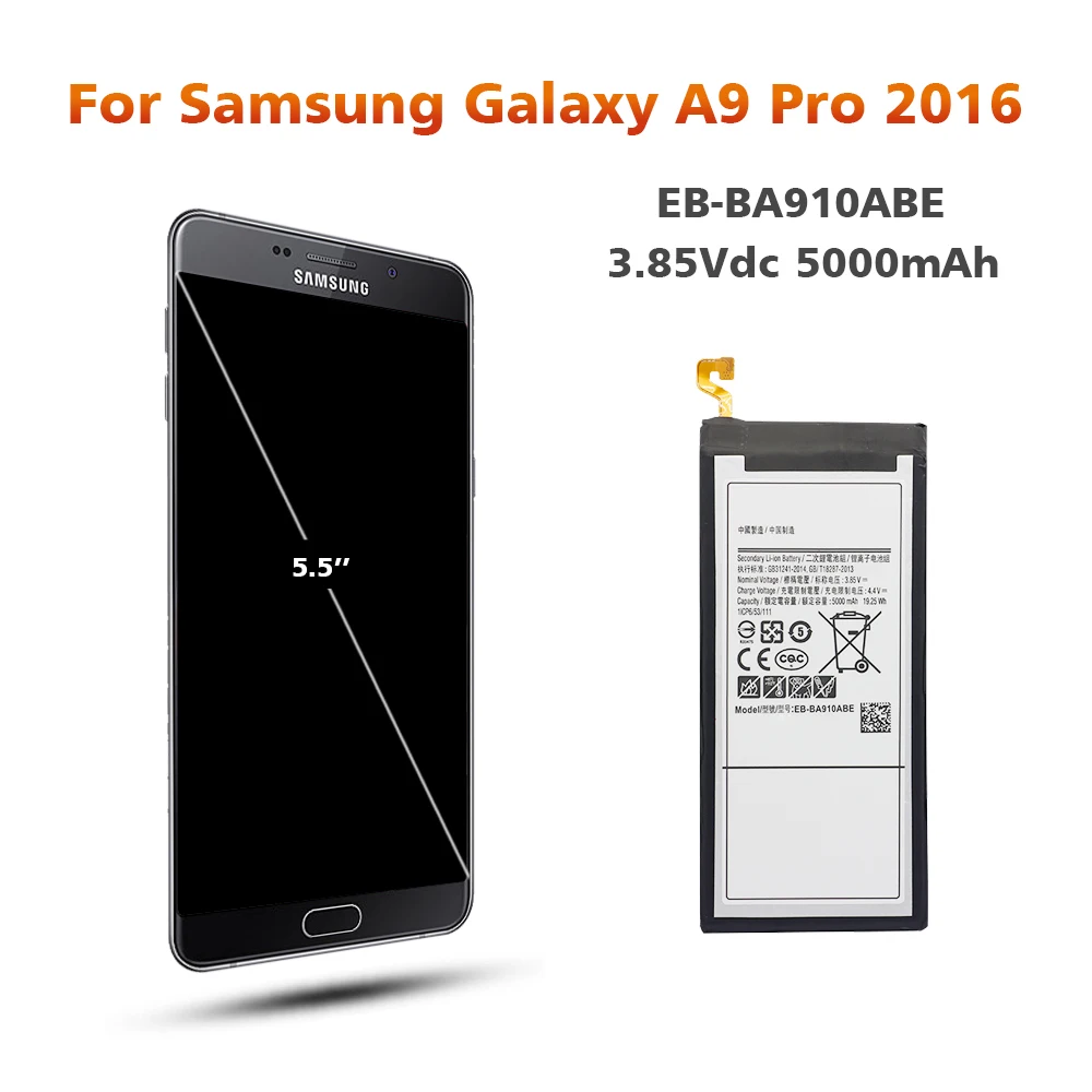 Аккумулятор для samsung A9100 EB-BA910ABE 5000 мАч для samsung Galaxy A9 Pro TD-LTE A910F/DS Сменный аккумулятор для телефона