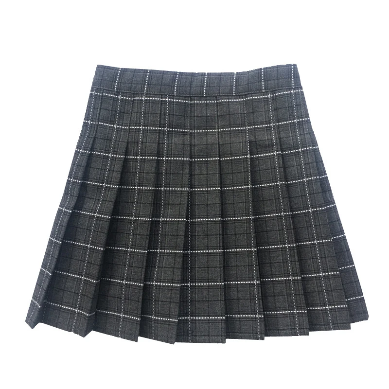 

Girls Plaid Skirts 2021 Spring Summer High Waist Stitching Student Pleated Skirts Kids Clothes Black Cute School Uniforms Skirt