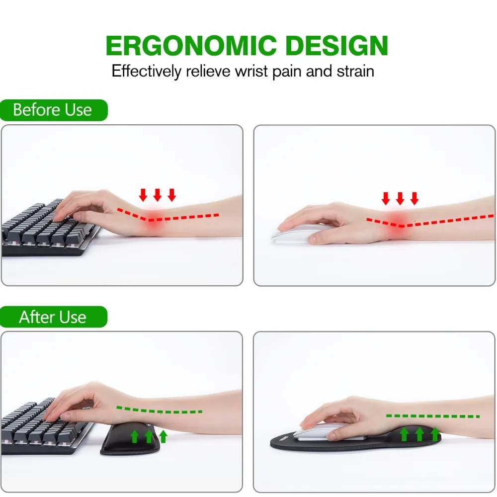 2 шт./компл. коврик для мыши с подставкой на запястье пенопласт эффектом памяти