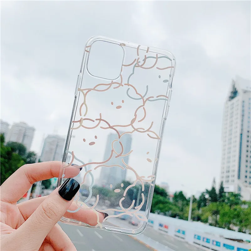 Модный прозрачный чехол для телефона с облаками iphone 6 6s 7 8 Plus X Xs Max XR стержень