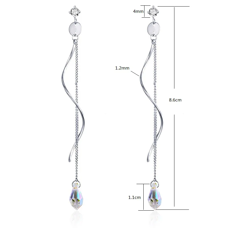 Женские Висячие серьги MAIKALE длинные золотистые подвески с австрийским