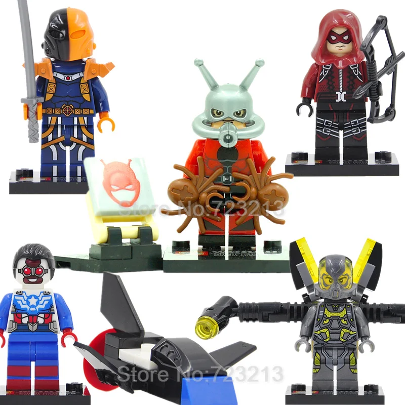 Marvel Человек-муравей, одна распродажа, фигурка Deathstroke Сокол, Бэтмен, строительные блоки, наборы Мстителей, модели, кирпичи, игрушки