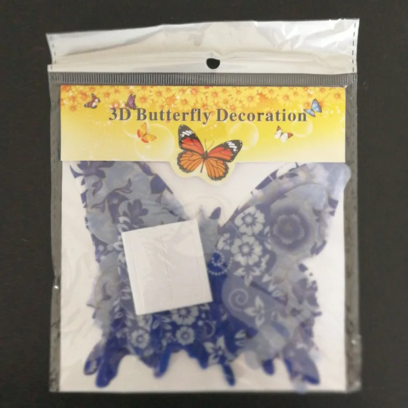 12 шт./компл. наклейки на стену с бабочка 3D белого и голубого цвета бабочками