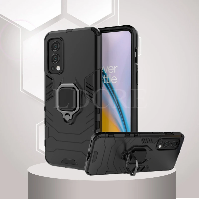 For OnePlus Nord2 Case Armor Finger Ring kickstand Shockproof  Bumper Hard Case For OnePlus Nord 2 Cover For OnePlus Nord2 5G