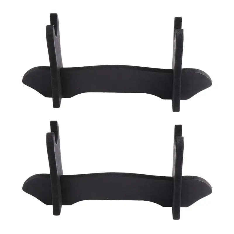 

2pcs Wooden Katana Samurai Sword Holder Black Bracket Hanger Red Cotton Display Stand Hanger Bracket Home Decoration Crafts