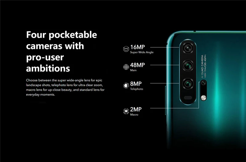 Honor 20 Pro Global rom, 8 ГБ, 128 ГБ, 256 ГБ, 6,26 дюйма, FHD+ 2340X1080 P, 980 Мп+ 32 МП, отпечаток пальца, NFC, восьмиядерный смартфон Kirin