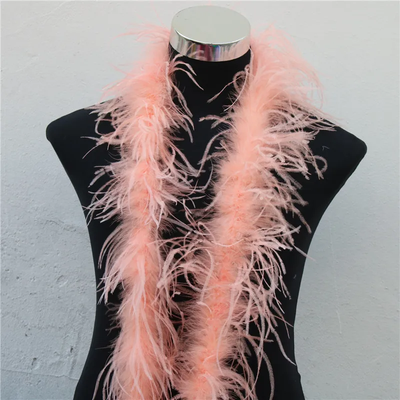 

1pcs/lot Champagne Ostrich Feather Boa 2 Layer Celebration Accessories Diy Feathers for Crafts Plumas
