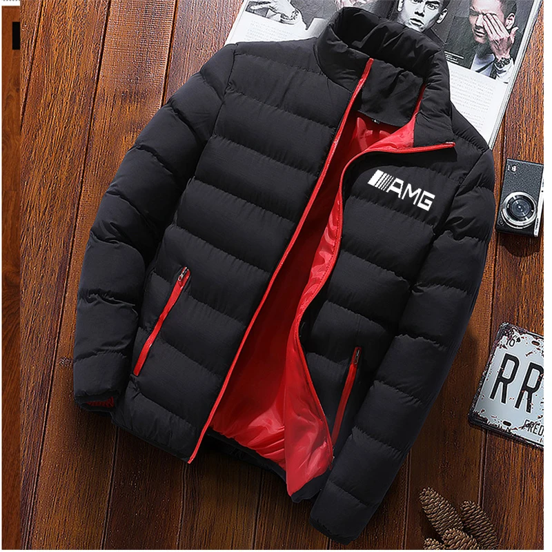 

2021 New Autumn And Winter Fashion Casual Warm Jacket Print Men'S Stand-Up Collar Parka Jacket Men'S Cycling Jersey