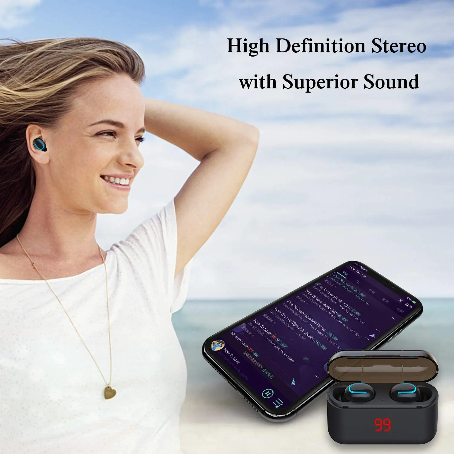 Беспроводные наушники-вкладыши Bluetooth V5.0 с сенсорным управлением беспроводные