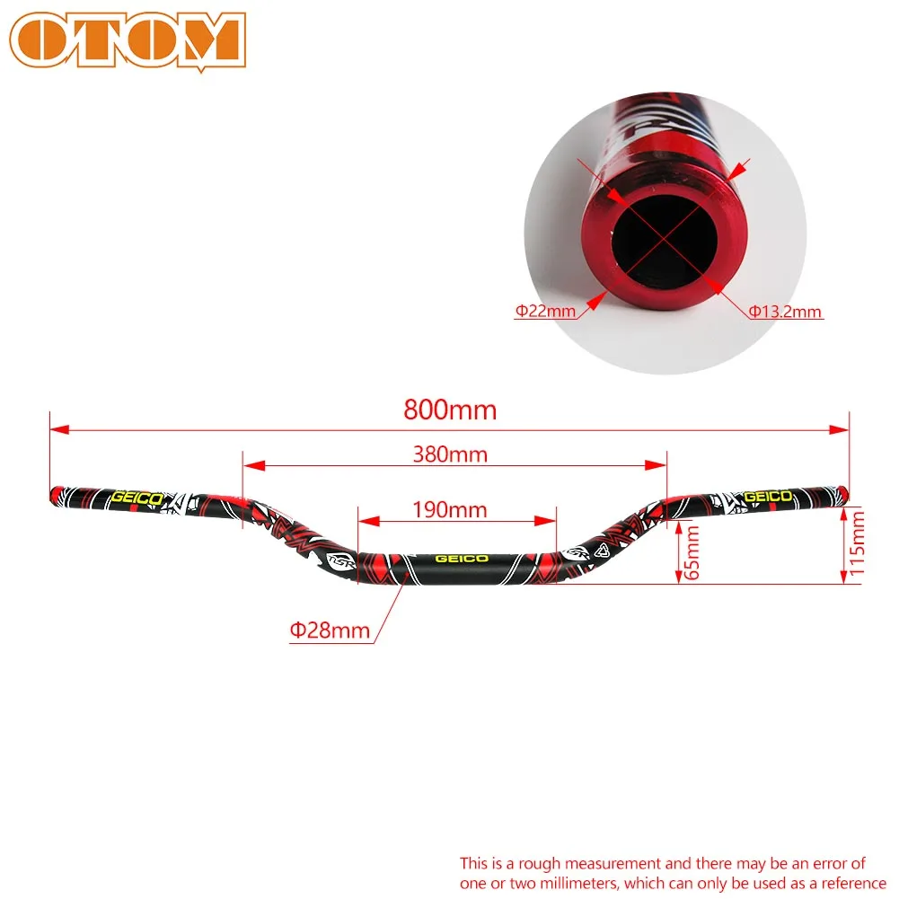 Универсальный руль OTOM для мотоцикла и мотокросса 28 мм 1 1/8 дюйма 800 мм|Руль