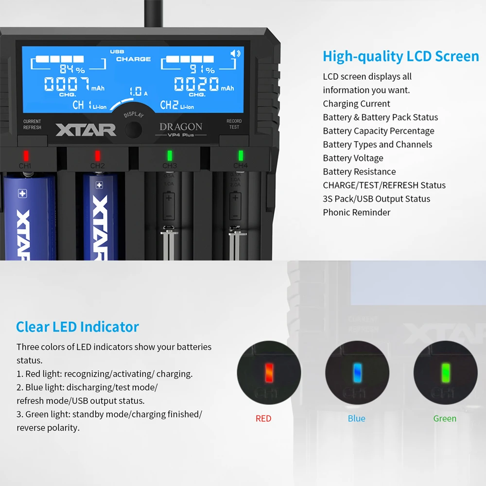 xtar 18650 battery lcd charger capacity tester c d n aa aaa 14500 11 1v battery pack battery capacity check doctor battery test free global shipping