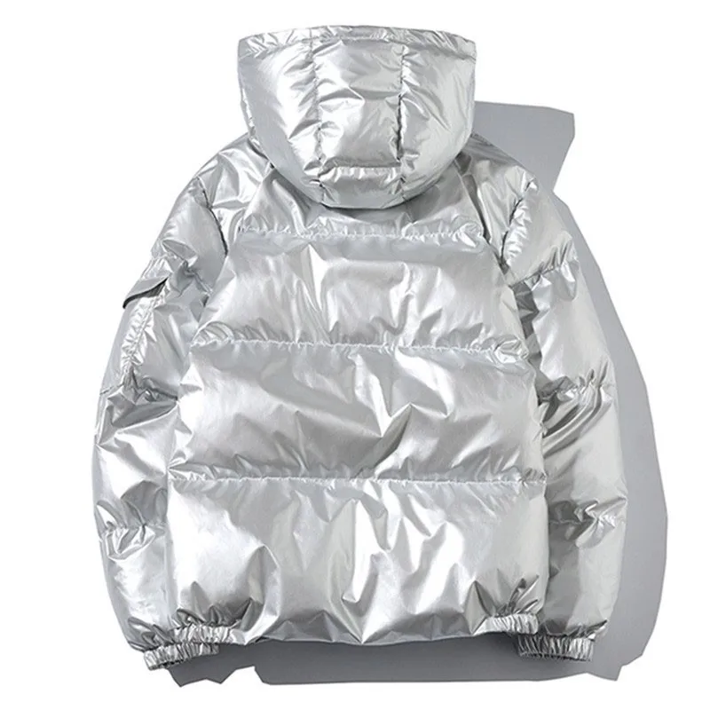 Dropshipping 2020 Women's Down Jacket Winter Glossy Silver/Black/Gold/Blue Plus Size Hooded Parka Outwear Padded Coats | Женская