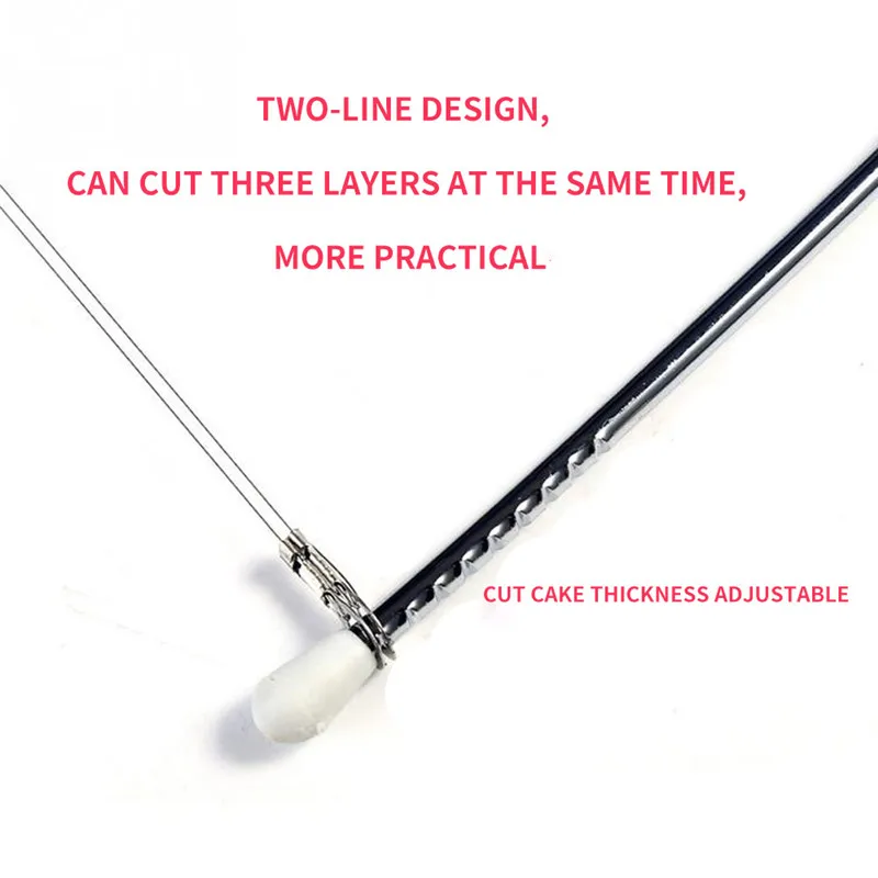 

1PC Double Line Cake Cut Slicer Adjustable Stainless Steel Device Cake Decorating Mold DIY Bakeware Kitchen Cooking Tool