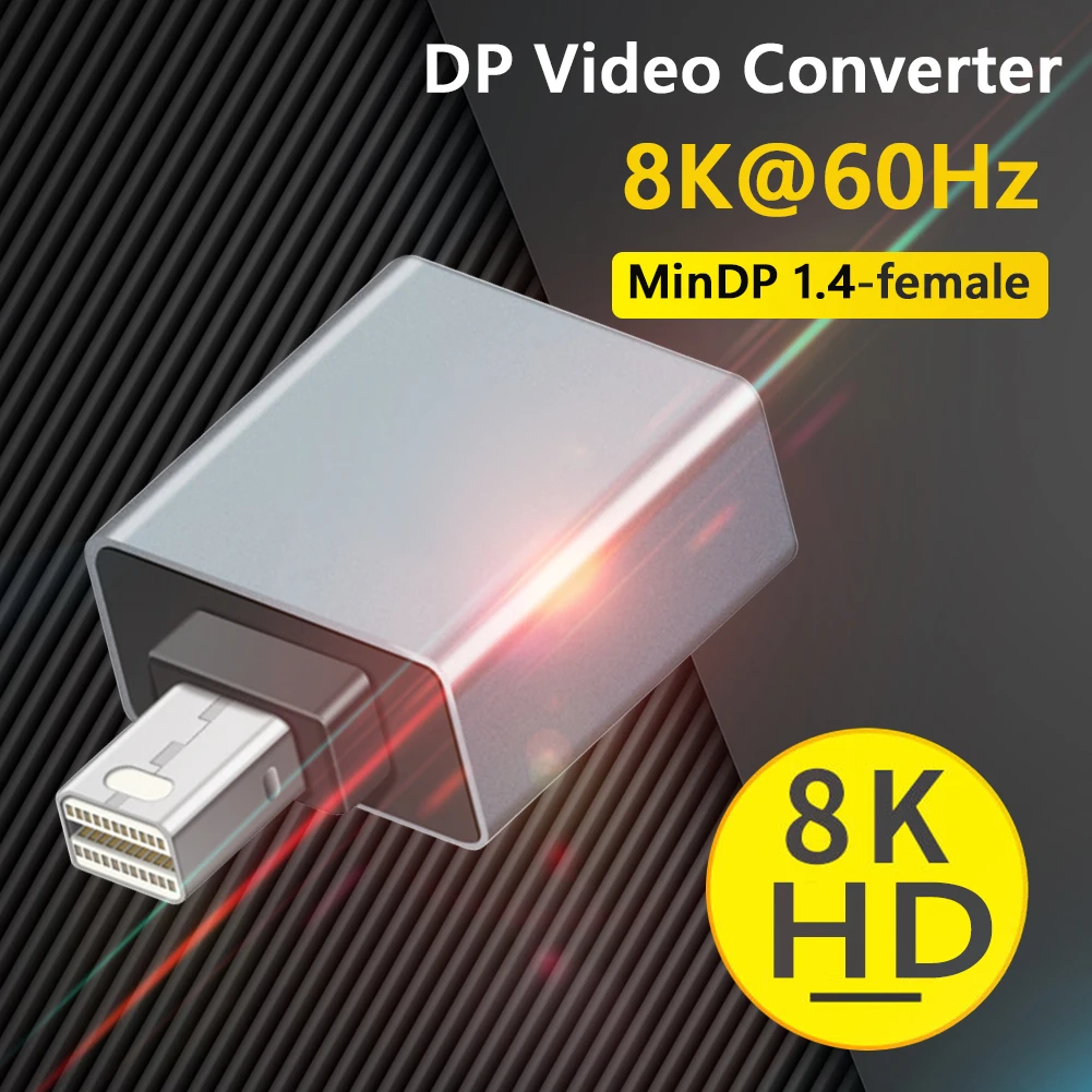 

DP Female Video Converter Replacement Aluminum Alloy DP 1.4 to DP Mini DP 8K 60Hz Adapter Support DP Interface Output Monitor