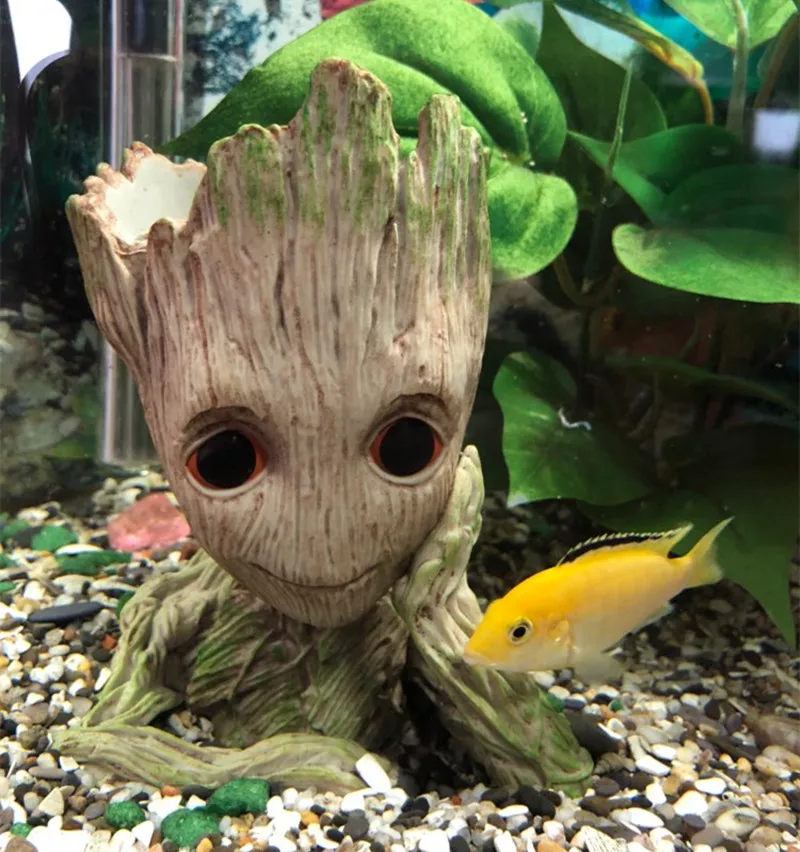 

3 style PVC Cute Cartoon Tree Man Aquarium Ornament Fish Tank Cave Stone Decoration Plant Flower Pot Bonsai Garden Home Decor