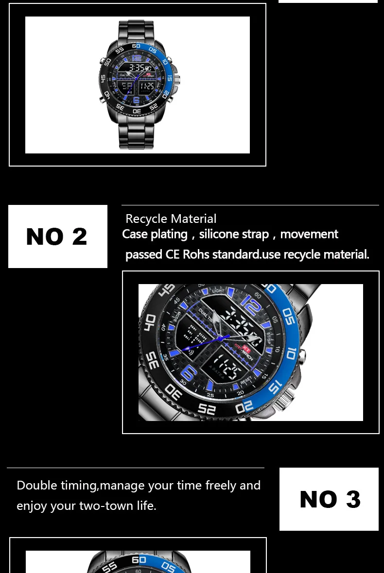 Relogio Masculino KAT-WACH модные многофункциональные светодиодный мужские черные золотые стальные водонепроницаемые наручные часы спортивные цифровые наручные часы