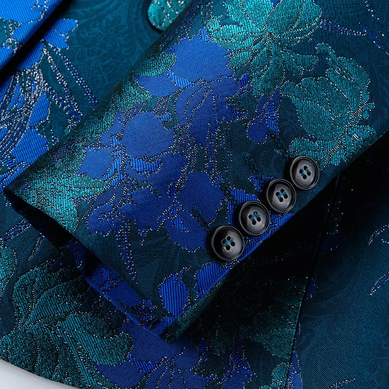 

2021 new fashion print design oversize male singer ball jacket personality stage business casual green small suit S-6XL