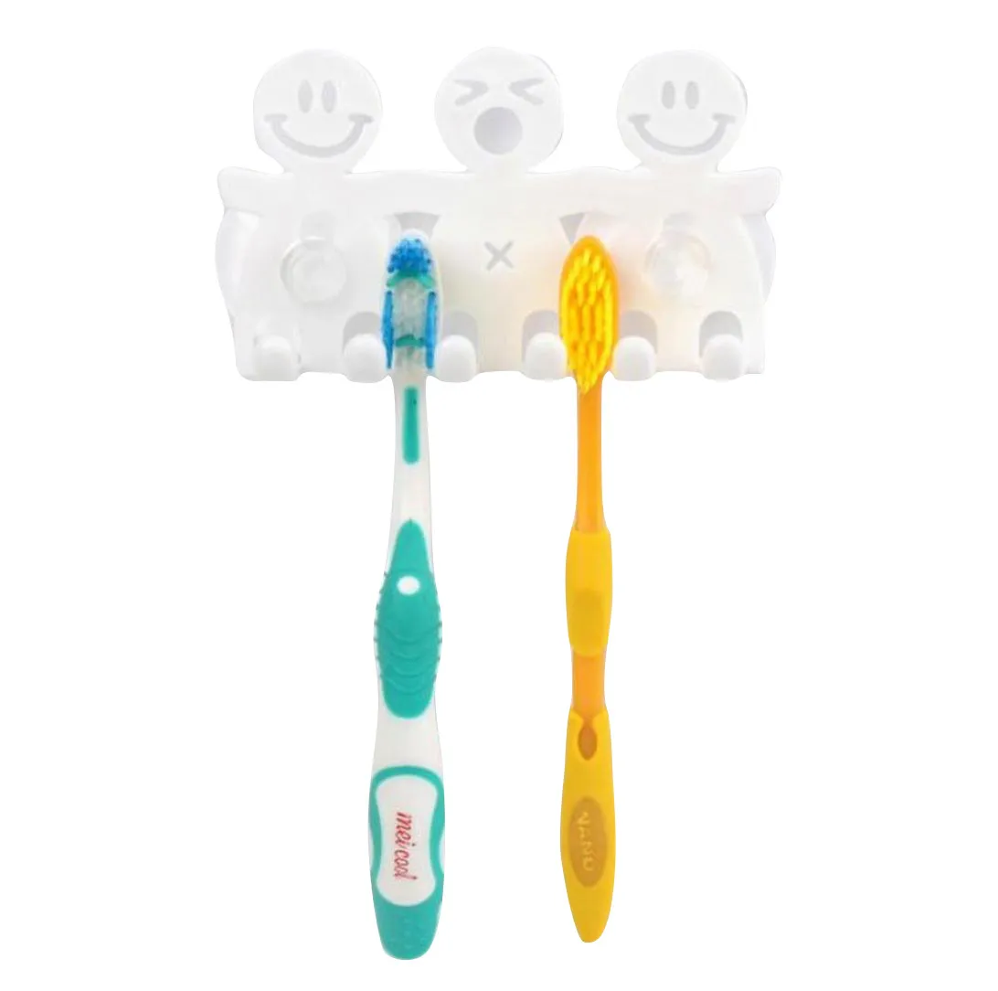 Bathroom Sets Cartoon Sucker 5 Position Toothbrush Holder Toothpaste Wall Mount Rack Suction Hooks Set #45 | Дом и сад
