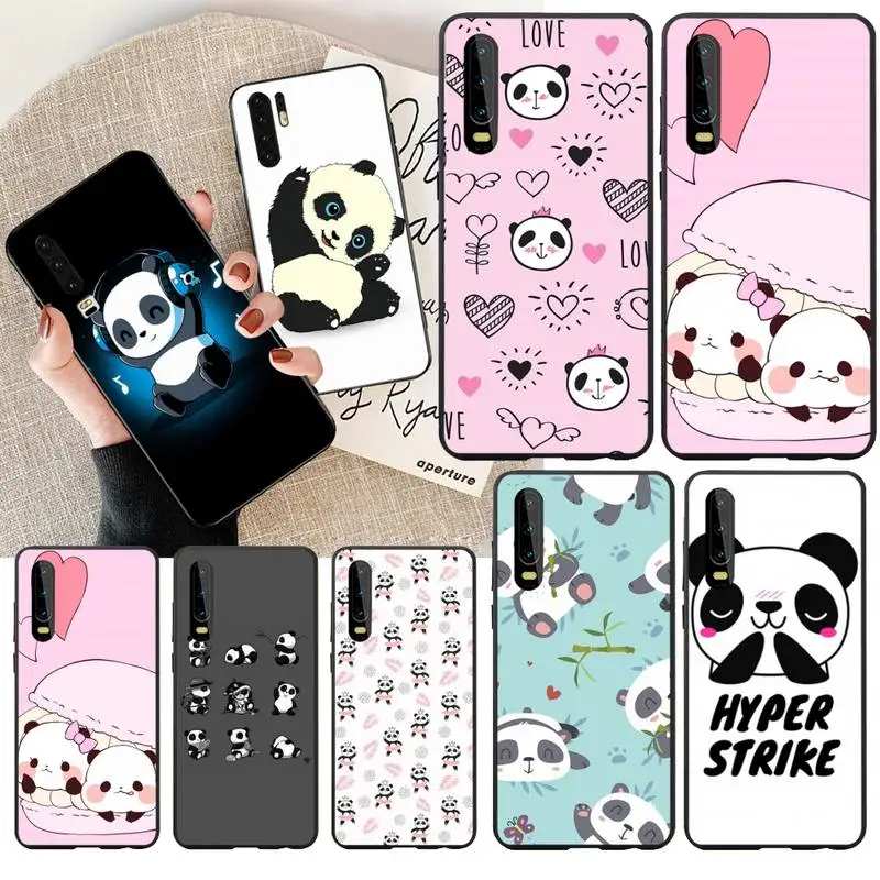 Чехол для телефона PENGHUWAN Smile cute Panda Bear черный мягкий резиновый чехол из ТПУ Huawei Honor