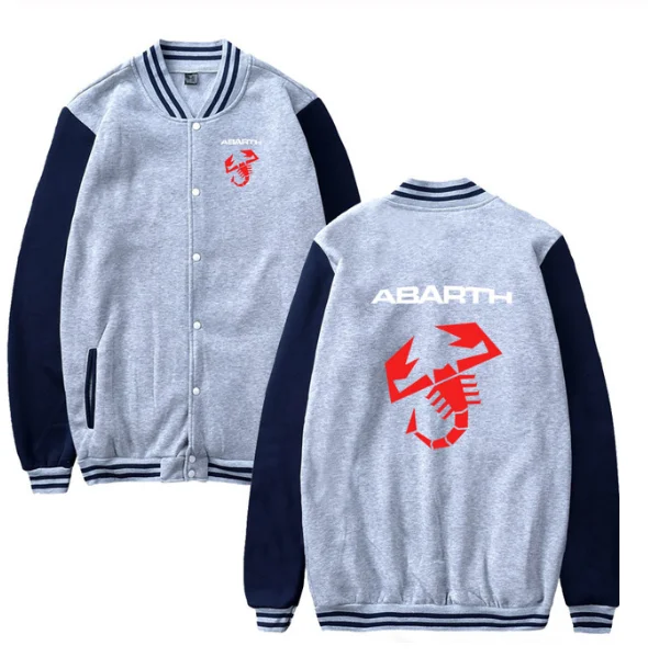 

NEW Baseball Uniform Men Abarth Car Logo Print Casual Hip Hop Harajuku Warm Sweatshirts Mens Baseball Jacket Slim Fit Unisex Clo