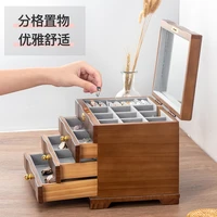 new product jewelry box high end luxury solid wood princess european style chinese storage wedding