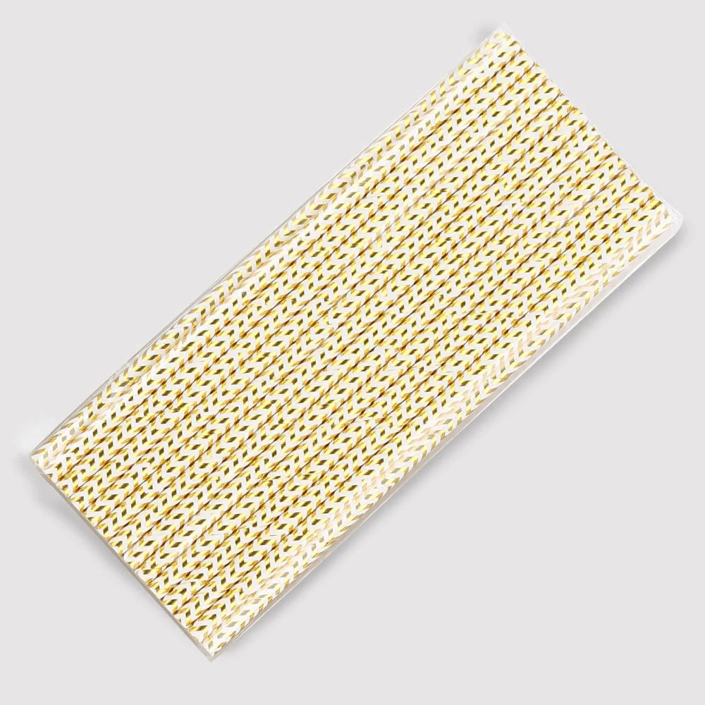 Gold Wave 25 шт питьевой бумаги соломинки Беби-Шауэр Свадьба День рождения соломы подарок на Рождество Хэллоуин вечерние мероприятия поставки - Цвет: Gold Wave