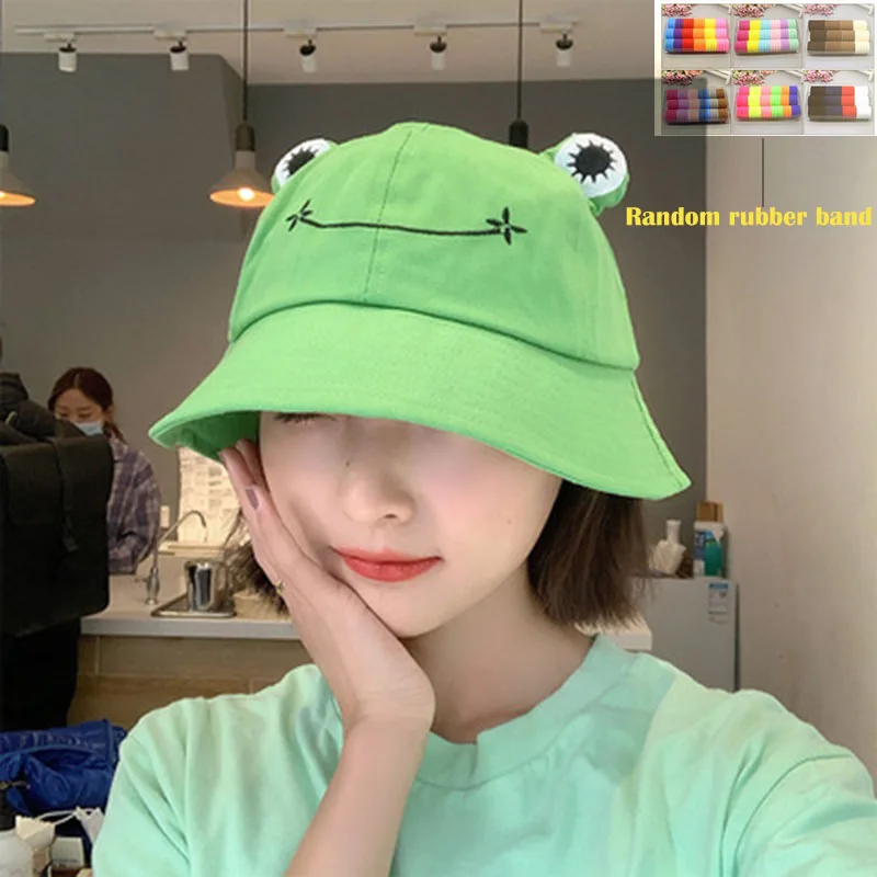 

2021 новая мультяшная Милая шляпа лягушки рыбака Повседневная дикая женская шляпа для взрослых плоская шляпа Солнцезащитная шляпа для прогу...