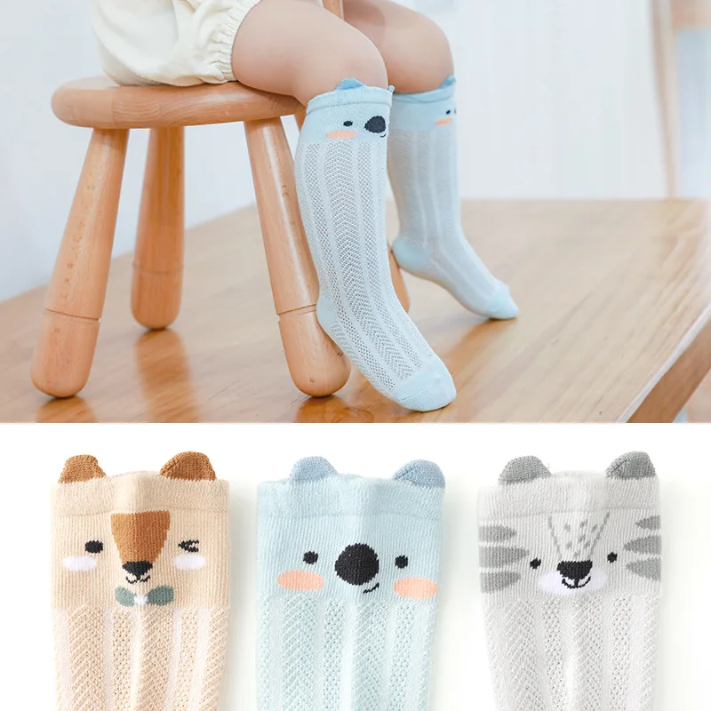 Носки для новорожденных 3 пары тонкие Дышащие Мягкие сетчатые чулки защиты от