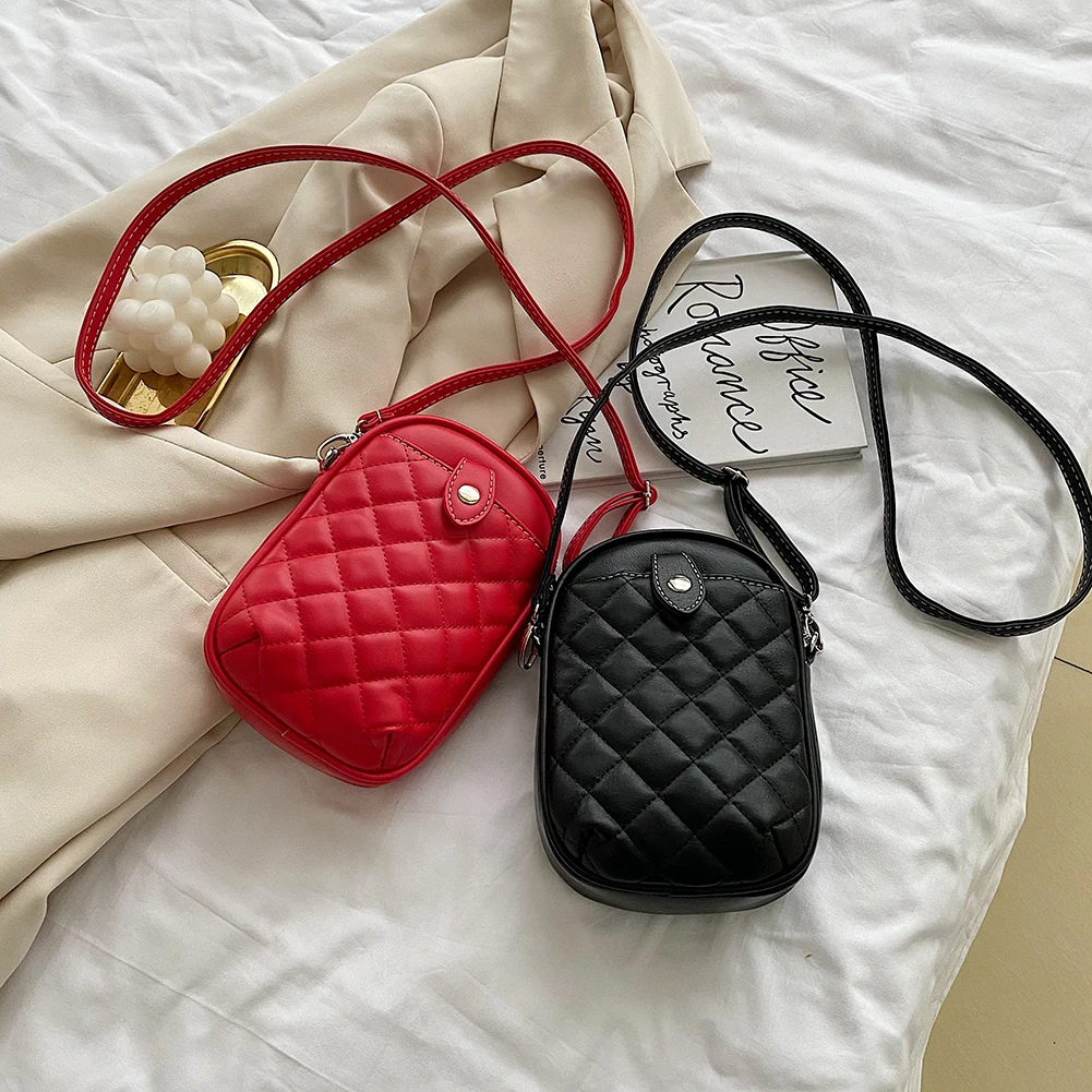 

Модная женская сумка-мессенджер через плечо из искусственной кожи с узором Личи, Женская винтажная мини-сумка на молнии, сумки для телефона,...