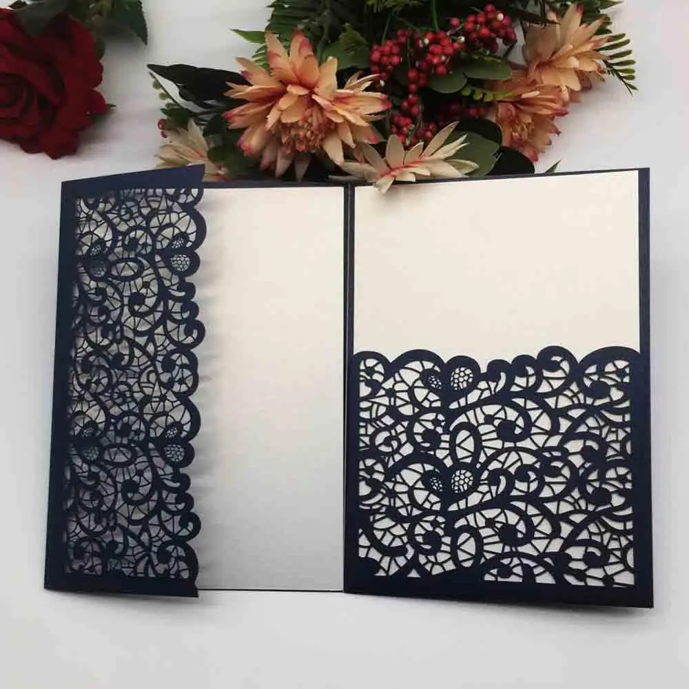 

20pcs Classic Vintage Exquisite Invitation Cards Ceremony Grand Events Pearl Invitations Cards Envelope Cover