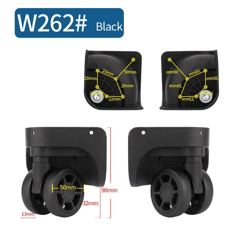 High Quality Universal Wheel Mute Wear-resistant Accessories Universal Wheels Replacement Suitcase Luggage Wheels Accessories
