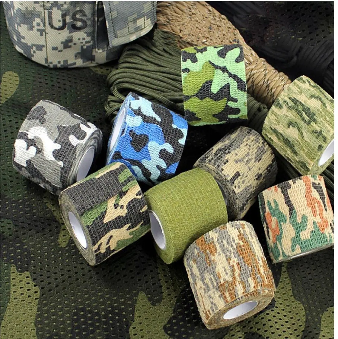 

Камуфляжная Лента 24 шт./упаковка, самоклеящаяся защитная эластичная лента из нетканого материала